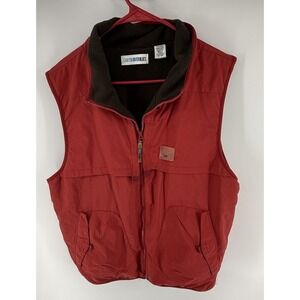 Canyon River Blues Red Fleece Lined Utility Vest Full Zip Outdoors Men Medium